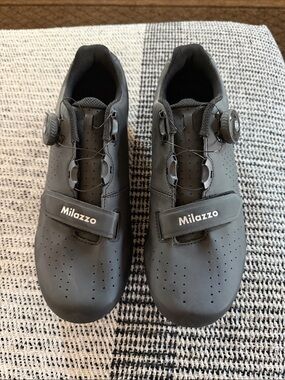 ⁠Milazzo Road Cycling Shoes Spin Peloton Bike BOA Dial Black